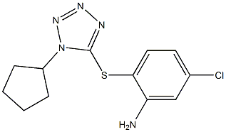 5-chloro-2-[(1-cyclopentyl-1H-1,2,3,4-tetrazol-5-yl)sulfanyl]aniline Struktur
