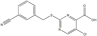 5-chloro-2-[(3-cyanobenzyl)thio]pyrimidine-4-carboxylic acid 结构式