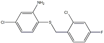 5-chloro-2-{[(2-chloro-4-fluorophenyl)methyl]sulfanyl}aniline Struktur