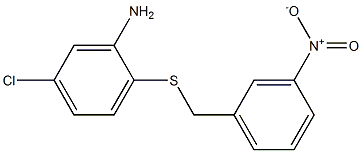 5-chloro-2-{[(3-nitrophenyl)methyl]sulfanyl}aniline 化学構造式