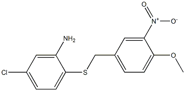 5-chloro-2-{[(4-methoxy-3-nitrophenyl)methyl]sulfanyl}aniline,,结构式