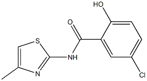 5-chloro-2-hydroxy-N-(4-methyl-1,3-thiazol-2-yl)benzamide 结构式