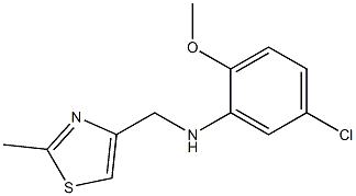 5-chloro-2-methoxy-N-[(2-methyl-1,3-thiazol-4-yl)methyl]aniline 结构式