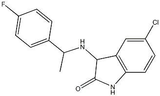 5-chloro-3-{[1-(4-fluorophenyl)ethyl]amino}-2,3-dihydro-1H-indol-2-one,,结构式