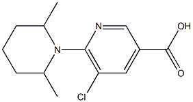 5-chloro-6-(2,6-dimethylpiperidin-1-yl)pyridine-3-carboxylic acid Struktur