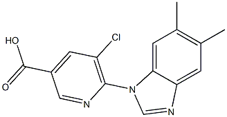 5-chloro-6-(5,6-dimethyl-1H-1,3-benzodiazol-1-yl)pyridine-3-carboxylic acid