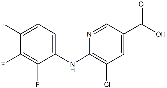 5-chloro-6-[(2,3,4-trifluorophenyl)amino]pyridine-3-carboxylic acid 化学構造式