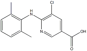 5-chloro-6-[(2,6-dimethylphenyl)amino]pyridine-3-carboxylic acid 化学構造式