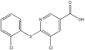 5-chloro-6-[(2-chlorophenyl)sulfanyl]pyridine-3-carboxylic acid 结构式