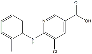 5-chloro-6-[(2-methylphenyl)amino]pyridine-3-carboxylic acid Struktur