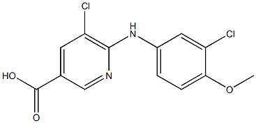 5-chloro-6-[(3-chloro-4-methoxyphenyl)amino]pyridine-3-carboxylic acid Structure