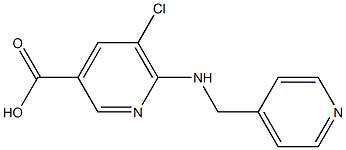 5-chloro-6-[(pyridin-4-ylmethyl)amino]pyridine-3-carboxylic acid Struktur