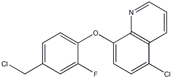 5-chloro-8-[4-(chloromethyl)-2-fluorophenoxy]quinoline 化学構造式