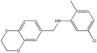 5-chloro-N-(2,3-dihydro-1,4-benzodioxin-6-ylmethyl)-2-methylaniline 结构式