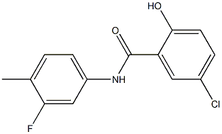 5-chloro-N-(3-fluoro-4-methylphenyl)-2-hydroxybenzamide,,结构式