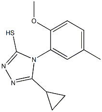 5-cyclopropyl-4-(2-methoxy-5-methylphenyl)-4H-1,2,4-triazole-3-thiol,,结构式