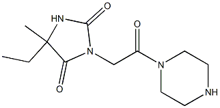 5-ethyl-5-methyl-3-(2-oxo-2-piperazin-1-ylethyl)imidazolidine-2,4-dione Struktur