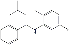 5-fluoro-2-methyl-N-(3-methyl-1-phenylbutyl)aniline Structure