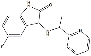 5-fluoro-3-{[1-(pyridin-2-yl)ethyl]amino}-2,3-dihydro-1H-indol-2-one 化学構造式