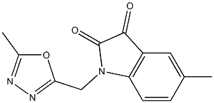 5-methyl-1-[(5-methyl-1,3,4-oxadiazol-2-yl)methyl]-2,3-dihydro-1H-indole-2,3-dione Struktur