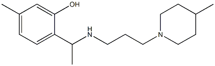 5-methyl-2-(1-{[3-(4-methylpiperidin-1-yl)propyl]amino}ethyl)phenol,,结构式