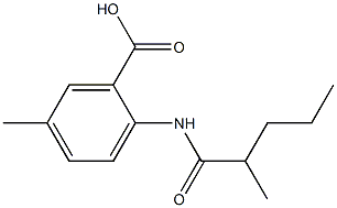 5-methyl-2-(2-methylpentanamido)benzoic acid Struktur