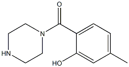 5-methyl-2-(piperazin-1-ylcarbonyl)phenol 化学構造式