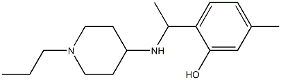 5-methyl-2-{1-[(1-propylpiperidin-4-yl)amino]ethyl}phenol 化学構造式