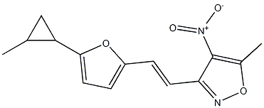 5-methyl-3-{(E)-2-[5-(2-methylcyclopropyl)-2-furyl]vinyl}-4-nitroisoxazole,,结构式