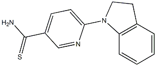 6-(2,3-dihydro-1H-indol-1-yl)pyridine-3-carbothioamide,,结构式