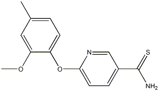 6-(2-methoxy-4-methylphenoxy)pyridine-3-carbothioamide Struktur