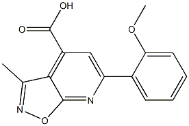 6-(2-methoxyphenyl)-3-methylisoxazolo[5,4-b]pyridine-4-carboxylic acid Struktur