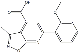 6-(2-methoxyphenyl)-3-methylisoxazolo[5,4-b]pyridine-4-carboxylic acid,,结构式