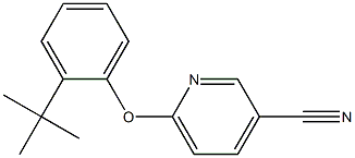 6-(2-tert-butylphenoxy)pyridine-3-carbonitrile,,结构式