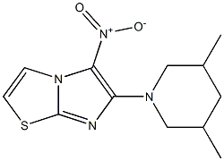 6-(3,5-dimethylpiperidin-1-yl)-5-nitroimidazo[2,1-b][1,3]thiazole 结构式