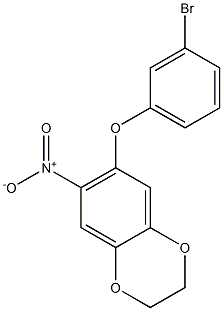 6-(3-bromophenoxy)-7-nitro-2,3-dihydro-1,4-benzodioxine Structure