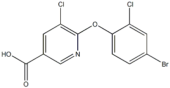 6-(4-bromo-2-chlorophenoxy)-5-chloropyridine-3-carboxylic acid Structure