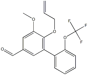 6-(allyloxy)-5-methoxy-2'-(trifluoromethoxy)-1,1'-biphenyl-3-carbaldehyde 化学構造式