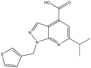 6-(propan-2-yl)-1-(thiophen-3-ylmethyl)-1H-pyrazolo[3,4-b]pyridine-4-carboxylic acid