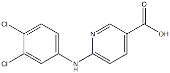 6-[(3,4-dichlorophenyl)amino]pyridine-3-carboxylic acid 化学構造式