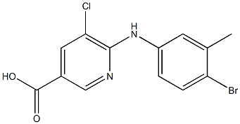 6-[(4-bromo-3-methylphenyl)amino]-5-chloropyridine-3-carboxylic acid Structure