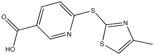 6-[(4-methyl-1,3-thiazol-2-yl)sulfanyl]pyridine-3-carboxylic acid,,结构式