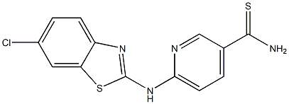 6-[(6-chloro-1,3-benzothiazol-2-yl)amino]pyridine-3-carbothioamide Structure