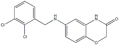 6-{[(2,3-dichlorophenyl)methyl]amino}-3,4-dihydro-2H-1,4-benzoxazin-3-one Structure