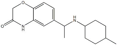 6-{1-[(4-methylcyclohexyl)amino]ethyl}-3,4-dihydro-2H-1,4-benzoxazin-3-one Struktur