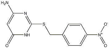 6-amino-2-{[(4-nitrophenyl)methyl]sulfanyl}-3,4-dihydropyrimidin-4-one,,结构式