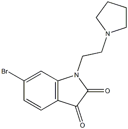 6-bromo-1-[2-(pyrrolidin-1-yl)ethyl]-2,3-dihydro-1H-indole-2,3-dione Structure