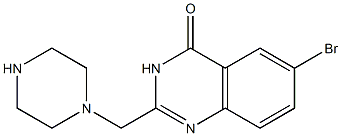 6-bromo-2-(piperazin-1-ylmethyl)quinazolin-4(3H)-one,,结构式