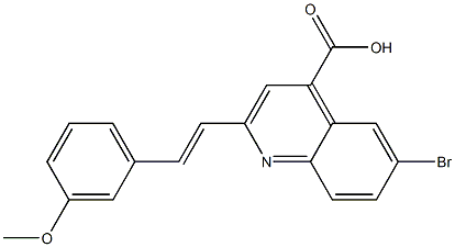 6-bromo-2-[(E)-2-(3-methoxyphenyl)vinyl]quinoline-4-carboxylic acid Struktur
