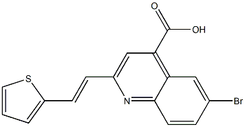 6-bromo-2-[(E)-2-thien-2-ylvinyl]quinoline-4-carboxylic acid Structure